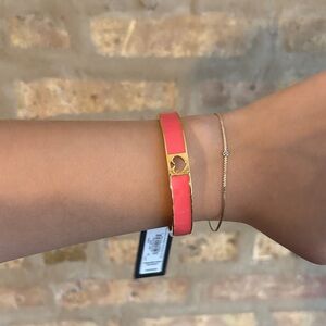 Kate Spade Gold and Pink Heart Bracelet